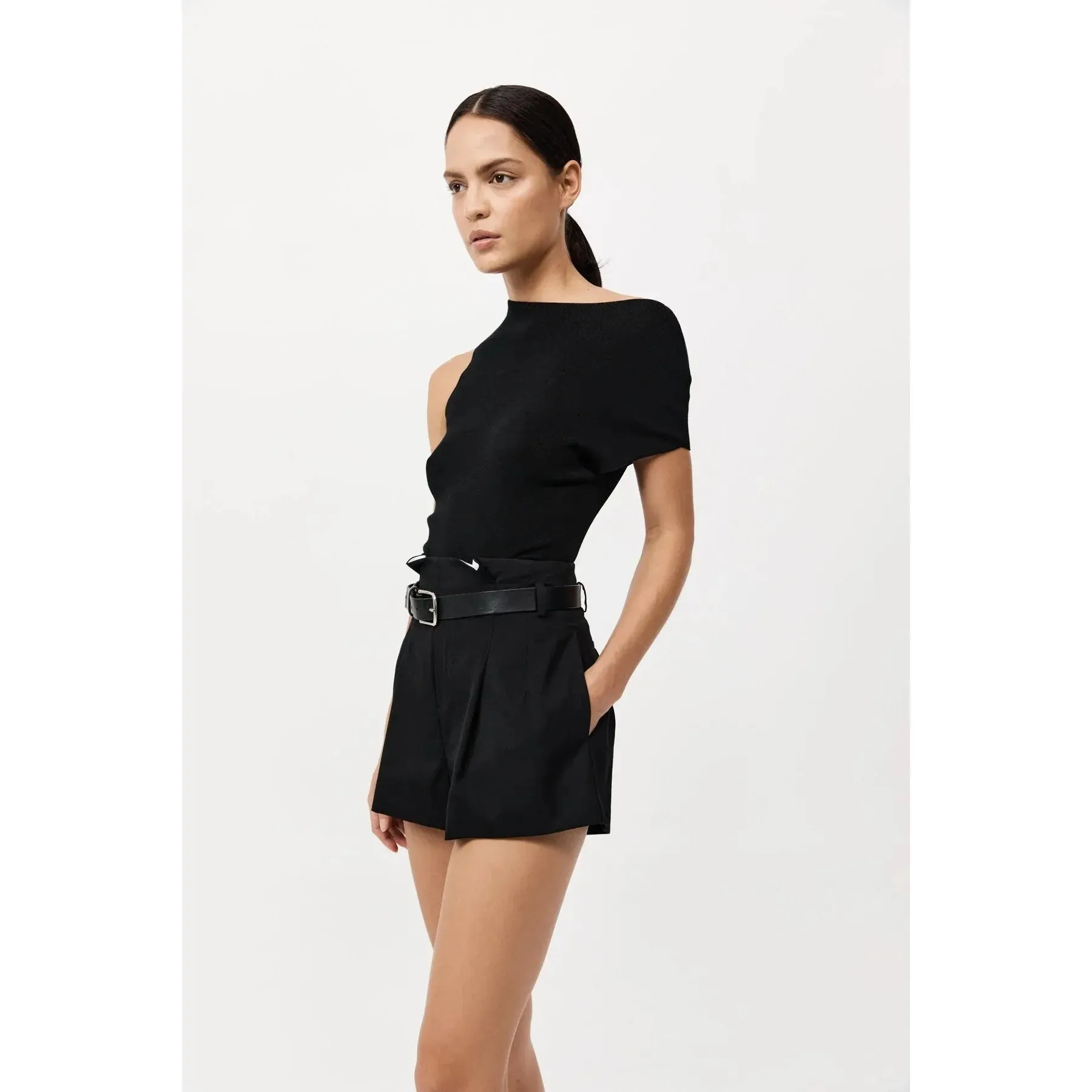 WOOL PAPERBAG WAIST SHORTS