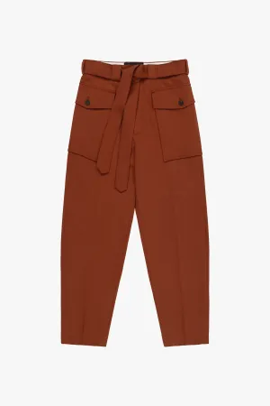 Wool Patch Pocket Trouser - Russett